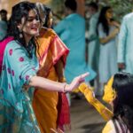 Kalpika Ganesh Instagram - Just few minutes before I was all HALDI wali Thanks to @chandurdc & @mahesh_the_filmmaker for making sure no one is left with out a proper haldi massage🤍💙 #destinationwedding #goa #majhaa #bestie #resort #haldi #haldiceremony #indian #celebration #culture Amritara Aura Goa