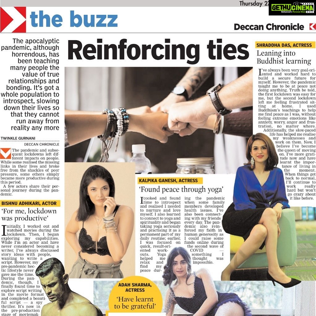 Kalpika Ganesh Instagram - Thank you @twinklegurnani for this amazing write up on my growth and experience for this pandemic @deccanchronicle_official 🙏