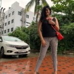 Kalpika Ganesh Instagram – Same place 
Different pose
And rains

#promotions #promotion #parole #nov11 
#tamilpadam #debut #heroine #thendral #kalpika #iamkalpika #kalquotes #black #stripes #zebra #formal #aldo #aldobags #red #chennai