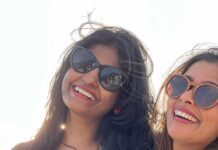 Keerthi shanthanu Instagram - We are smiling coz we thought this was *Reel* good….😜 @kanithiru10 But our hubbies think otherwise 🤷‍♀️🤦‍♀️ @shanthnu @dir_thiru 😅 #trendingreels