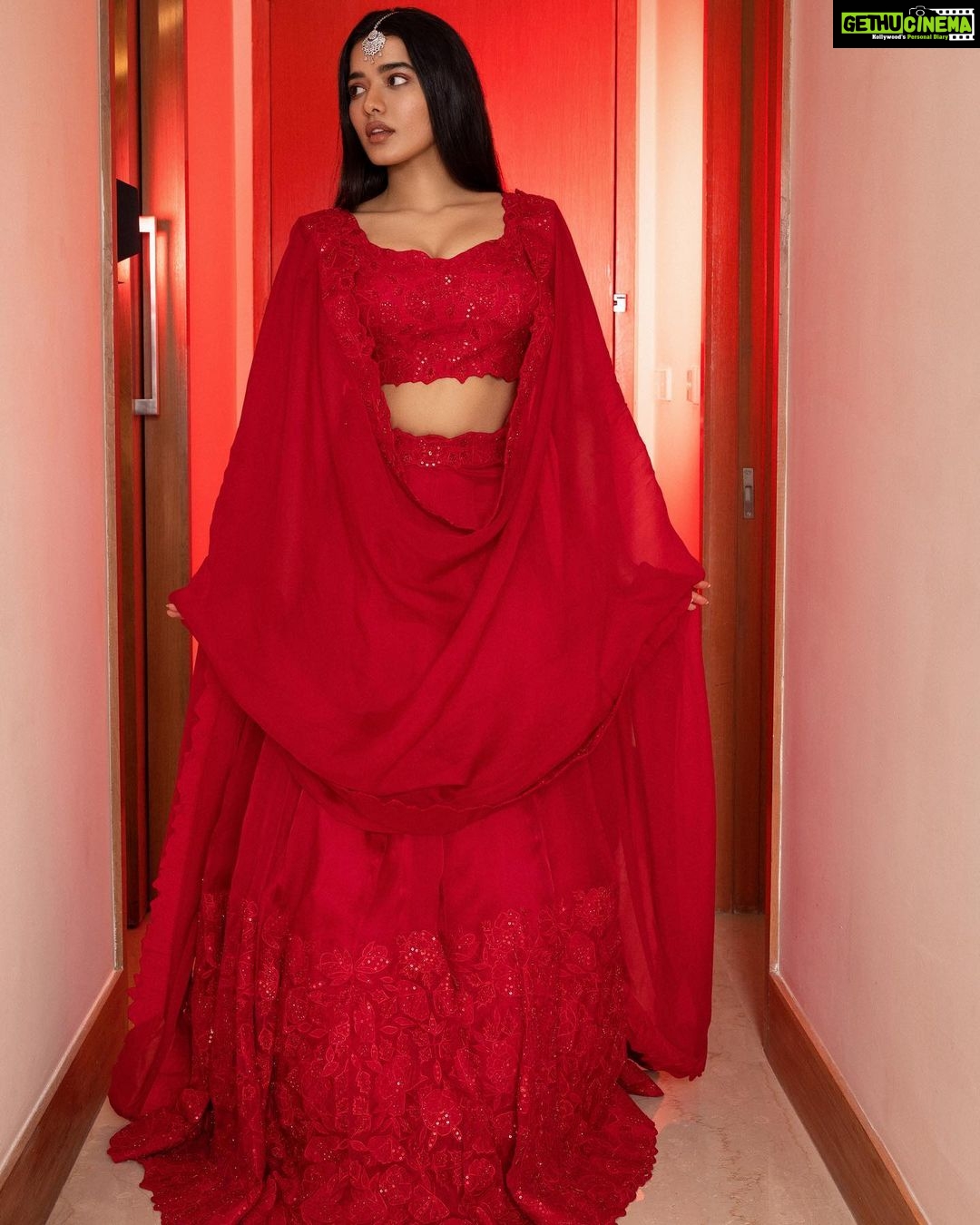 Ketika Sharma Instagram - Red #3 Outfit - @sravanirao.in Stylist - @sandhya__sabbavarapu Styling team - @sirichandana_medi @rashmi_angara @thumu_bhavana Jewellery - @petalsbyswathi Photography - @pranav.foto MUA - @makeuphairbyrahul #last #slide #for #this #look #full #frame #red #lehenga #loveandlight