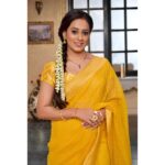 Krutika Desai Khan, saree, yellow, cute