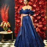 Malti Chahar Instagram - From Deepak’s reception 🧿 Outfit- @sulakshanamonga Make up- @pratishthaarora Photography- @cineloveproductions Wedding planner- @mansaweddings #blue #red