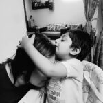 Meghana Raj Instagram - SONday snuggles ❤️ @chirusarja #raayanrajsarja