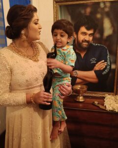 Meghana Raj Instagram - Chiru ur black lady is finally home! Can't express how this feels... But I have this image in my mind how exactly u will react to having gotten this! I'm proud of YOU baby ma.. this is for u being honest about who u are! PpL have loved u more offscreen and this is exactly why u deserve this even more! Even now ur making sure miracles are constantly happening around us! ❤️ @chirusarja @filmfare #parlefilmfare @kamarfilmfactory