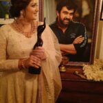 Meghana Raj Instagram – Chiru ur black lady is finally home! Can’t express how this feels… But I have this image in my mind how exactly u will react to having gotten this! I’m proud of YOU baby ma.. this is for u being honest about who u are! PpL have loved u more offscreen and this is exactly why u deserve this even more! Even now ur making sure miracles are constantly happening around us! ❤️ @chirusarja @filmfare #parlefilmfare @kamarfilmfactory