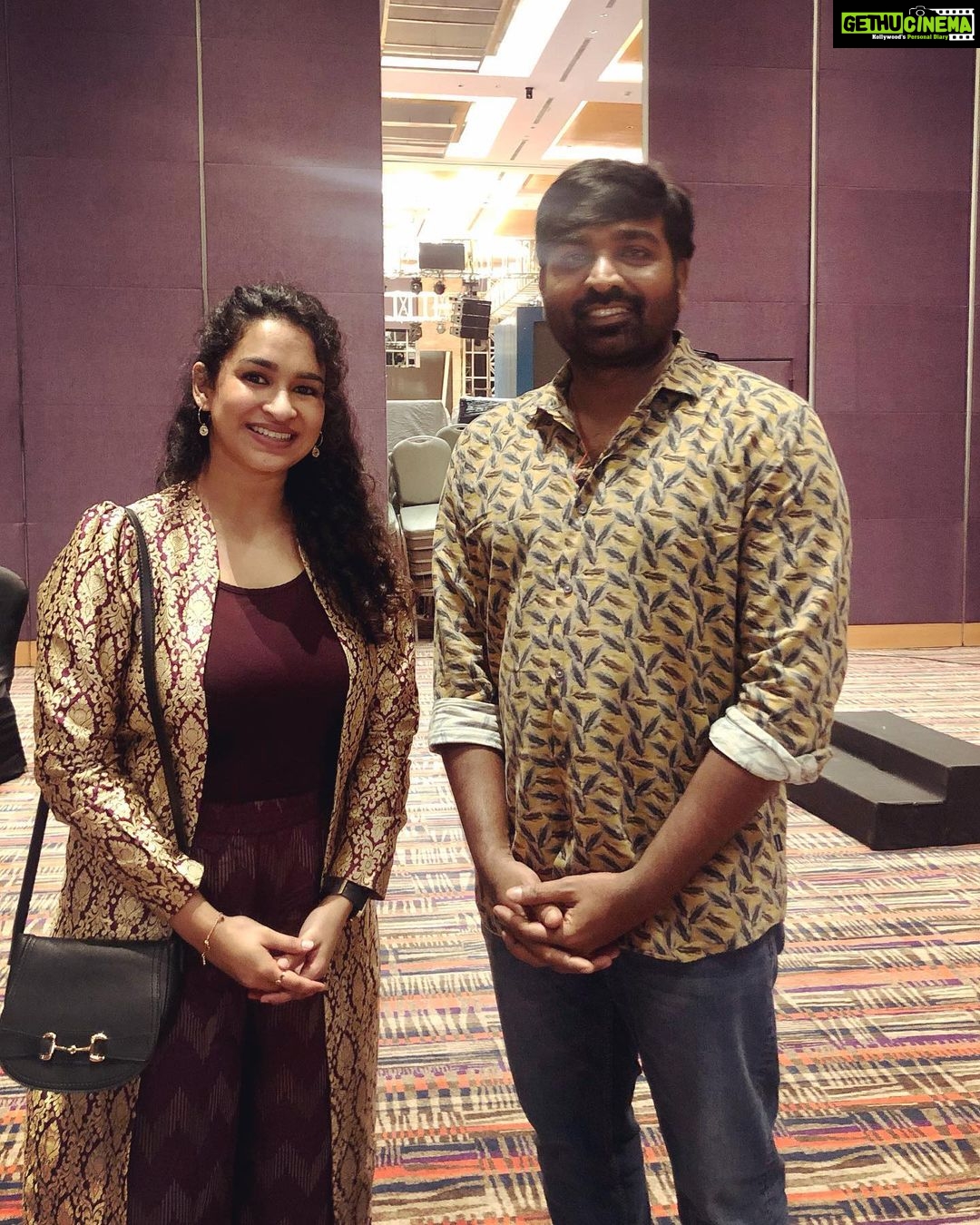 Misha Ghoshal Instagram - One of my favorite, extremely talented and such a humble actor u r @actorvijaysethupathi u r an energy nd i will always remember the compliment u gave me 😊 #grateful #fangirl