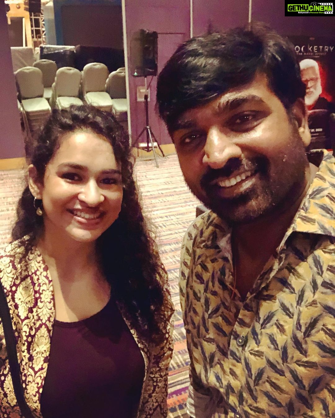 Misha Ghoshal Instagram - One of my favorite, extremely talented and such a humble actor u r @actorvijaysethupathi u r an energy nd i will always remember the compliment u gave me 😊 #grateful #fangirl