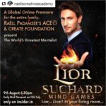 Mona Singh Instagram - #Repost @raellscreativeacademy (@get_repost) ・・・ Raëll Padamsee’s ACE & Create Foundation present LIOR SUCHARD - MIND GAMES Early bird discount on premium tickets starting tomorrow, 11th July. Get yours on insider.in The World’s Greatest Mentalist LIOR live... in your living room!