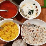 Mona Singh Instagram – That’s Madras for u on a plate by yours truly 😇 #mechef #lemonrice #curdrice #coconutrice #rasam #instagood #instalike