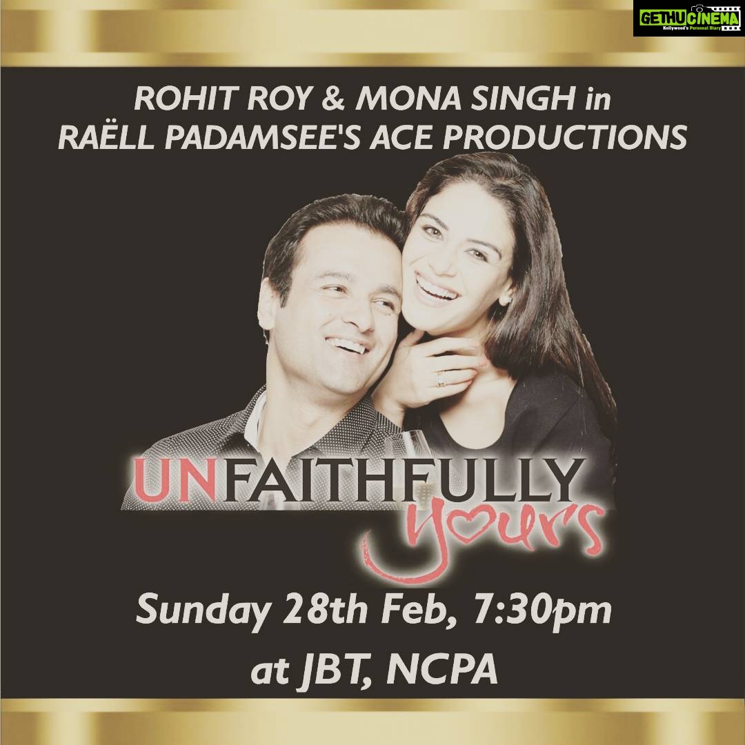 Mona Singh Instagram - Tomorrow at NCPA #unfaithfullyyours
