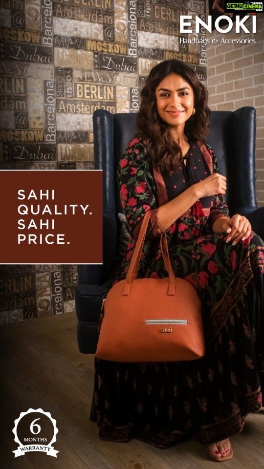 Mrunal Thakur Instagram - Stride with style like @mrunalthakur with a wide range of handbags that accompany your bright hues. Get your Enoki handbag today, and enjoy sahi quality, sahi price! Visit www.enokibags.com #mrunalthakur #collab #brand #newbrand #enoki #ootd #NewCollectionAlert #exclusivehangbags #enokihandbags #handbagcollection #trendyhandbags #latestcollection #houseofbaggit #bagsforwoman #trendingbags #slingbags #totebags #fashionista #bags #handbagsonline #onlineshopping #leatherbags #veganbags #clutchbag #clutches