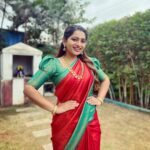 Nakshathra Nagesh Instagram - The perfect puff! ❤️ Thank you my darling @abarnasundarramanclothing Saree @aatwos #tamizhumsaraswathiyum #beingsaraswathy