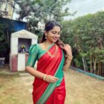 Nakshathra Nagesh Instagram - The perfect puff! ❤️ Thank you my darling @abarnasundarramanclothing Saree @aatwos #tamizhumsaraswathiyum #beingsaraswathy