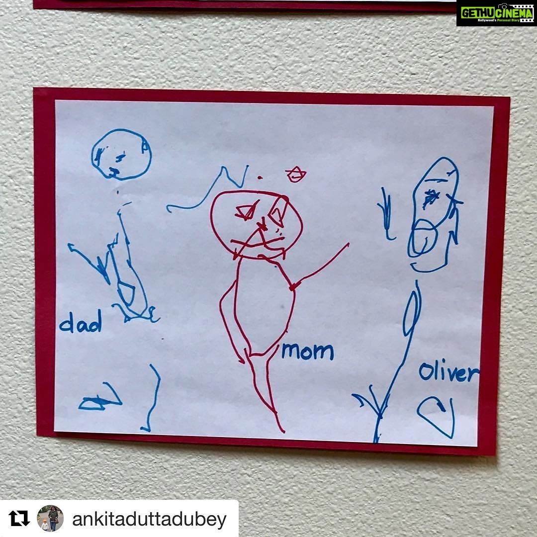 Nikita Dutta Instagram - Growing up my boy! Ollie's first one ❤️❤️ #Repost @ankitaduttadubey (@get_repost) ・・・ Creativity at its best #grownupalready #toddlershenanigans #toddlerart.