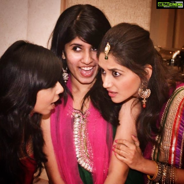 Nikita Dutta Instagram - How boring a wedding would be with nothing to gossip about! Pretty much in action it seems 😂🙈 #ThrowBack #CaughtOnCamera #BridesMaids @lakshmijayaraj @vazda.m