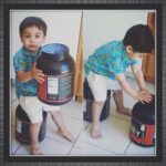 Nikita Dutta Instagram - You know the boy is on the right track when that's what he likes to lift! #babyshenanigans #CutenessJustGotMultiplied #OlliePollie
