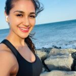 Nikita Dutta Instagram - A little sun and wind kissed after a token 5km in another country ✅🏃‍♀️ Did it in 30mins 56 seconds. Though a lesson for today, running against wind resistance is much harder than running uphill! 🤥 . #WeAreAllBornToRun #RunKeeper #AsicsRunning #GelKayano #Georgia #Batumi #BlackSea Black Sea