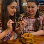Nikita Dutta Instagram - A pair of siblings suited up well to dig into tons of desi ghee for the farewell lunch 🤤 . P.S.- that gulab jamun though 🥹🤩 . . . #Bukhara #NomNom #CheatMeals