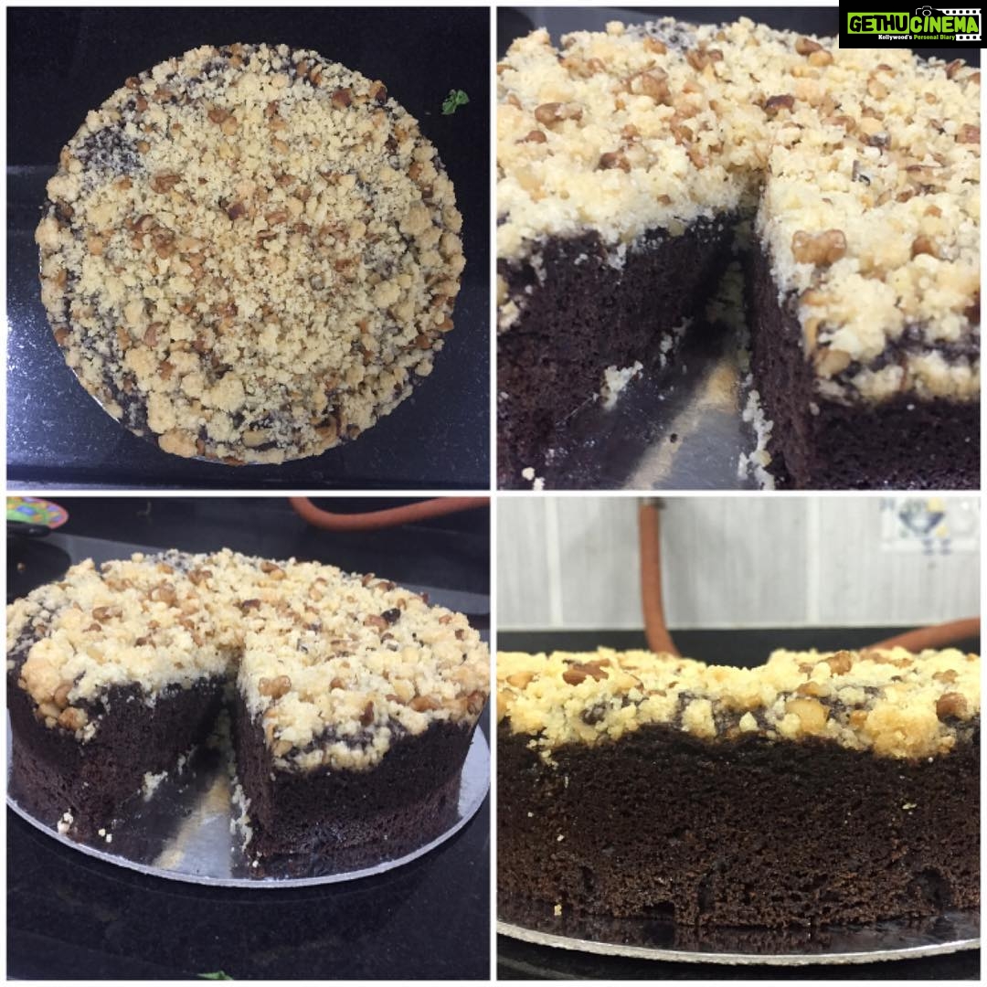 Nikita Dutta Instagram - A tiny surprise on mum coming home! Walnut Crumble Whole Wheat Chocolate Yoghurt Cake. #HealthyCheating #Yumness