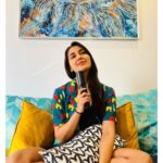 Nikita Dutta Instagram – The Process of selection usually lasts an hour with the dilemma of Drama or Comedy 
And then it is…..COMEDY ALWAYS!
.
.
Special mention to the pretty painting behind me by @mamsharma.9_artist
🧡💛💙