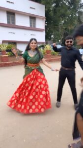 Papri Ghosh Instagram - Duet turned into trio @jishnumen_official #trending #tamil #song #dance #duo #bloopers #trio 
#costume @zyr_designingstudio @stitch_vyshnavee_sarath 
 #jewelry @chennai_jazz