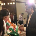 Poonam Kaur Instagram - Participated and given thoughts about my proposal to promote handloom sector through CSR @ Southern India Regional Conference of Company Secretaries held at Hyderabad on 14th August and had an opportunity to distribute Tiranga