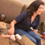 Pranitha Subhash Instagram - Parenting Hack for Weekends :- . . . . . . . . There is no hack. This is what your weekends will look like from now on .. 🙈❤️