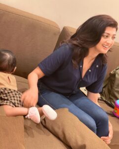 Pranitha Subhash Instagram - Parenting Hack for Weekends :- . . . . . . . . There is no hack. This is what your weekends will look like from now on .. 🙈❤️