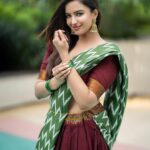 Pujita Ponnada Instagram - Telugu ammayi feels 💚 Outfit and styling @pethakamsetti Clicked by @shekhar_jay #pujitaponnada #actor #goodvibes #love