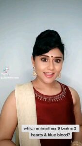 Punnagai Poo Gheetha Instagram - which animal has 9 brains 3 hearts & blue blood? #MarmaDesam hits 5.5 Million! Tq😘👻 #SYOK #BrainTeaser #Radio #TamilRadio #PunnagaiPooGheetha @syok.podcast @raaga.my