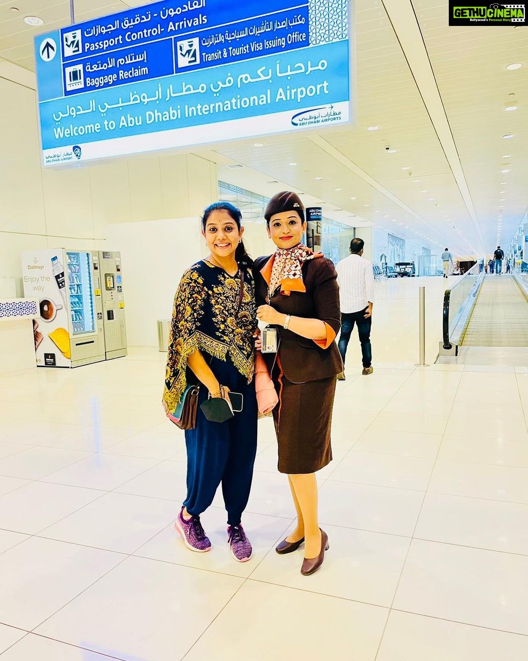 Rachana Narayanankutty Instagram - 8 years of lovely and soulful friendship with this sweet little girl… still remember her as that helpful ground staff of #etihad @etihad, who came running to me when my Amma fell sick in flight while we were on the way to The USA. She was an angel then and even now! After that accidental incident, Abudhabi means…she to me @shamlee_ _ . Love you for what you are my dear. Thank You for all your lovely helps , thank you for treating me as a chechi 😍😍😍 see you soon! #sister #friendship #etihad #travelfriendships #crewandpassenger #shamly #rachananarayanankutty Abu Dhabi International-Terminal 3