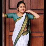 Raveena Daha Instagram – 🤍🤍🤍🤍
Wearing @kaithari_nesavu_sarees 🤍😍 
#RD #raveena #raveenadaha