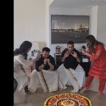 Reenu Mathews Instagram - Onam 2022🏵 Glimpses from a fun filled Onam with friends. Me & @srdubai got to celebrate Onam this year along with our trainers @officialabhifit @vasoo.c & @mithun___mohan . It was super fun to make them do Squats after Sadya. Also had a mini get together with my close friends @biji_balan @veenaravindran @treats_by_dhish @sebipaulmathews . Celebration became more memorable coz of the yummy cake made by @treats_by_dhish as a surprise. All in all it was all fun & laughter ❤️ #onamreels #onam2022 #trendingreels #reelswithreenu #onamindubai Dubai