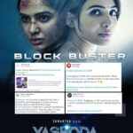 Samantha Instagram - Day made…Thank you for the encouragement and appreciation. Feel motivated to work harder. Ever grateful 🙏🙏 #YashodaTheMovie