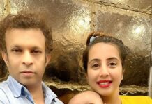 Sanjjanaa Instagram - I love my shower times with mommy @sanjjanaagalrani & daddy …- @princealarik . Karnataka, Bangalore