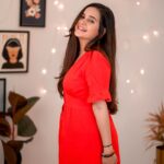 Shivshakti Sachdev Instagram - feeling cute❤️ #thankful #blessed #blessing #grateful #yay #smile #outfit #outfitoftheday #reddress #feelingcute #feelitreelit #feelingit #yay #dress #just #sunday