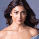 Shriya Saran Instagram - Thank you @gauriandnainika for this beautiful dress for #drishyam2 Absolutely love it !!!! Make up @makeupbymahendra7 Hair @priyanka__hairstylist Photographer @kausttubh_kambhhle