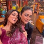 Shriya Saran Instagram - Just a selfie kinda day at @kapilsharma show . So much fun . Loved being on it . @tabutiful you are amazing @archanapuransingh love your laughter @ishidutta big hug @ajaydevgn thank you for being amazing . This was so much laughter and fun . Wearing my fav @manishmalhotra05 love you , thank you ! Make up @makeupbymahendra7