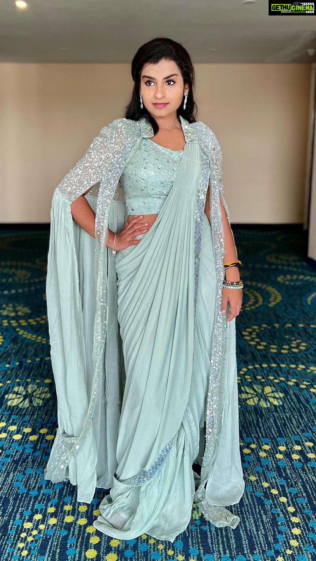 Sivaangi Krishnakumar Instagram - Felt like an award!🌟 Outfit @shanus_boutique Stylist @jayalakshmisundaresan