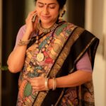 Suhasini Maniratnam Instagram - Mayukhafabs brings in the joy and happiness of Diwali with a dhamaka. Our favourite Ms Suhasini is wearing our fusion pure #kanjeevaram silk with #penkalamkari work all over. She is an epitome of elegance, Grace and old world charm and Mayukha is proud to drape her in this 6 yards of sheer poetry. Photography - @camerasenthil #ootd#diwalioutfit#saree#sareelove#traditionalwear#couturefashion#contemporaryfashion#festivewear#diwali2022#sareestyling#sareedraping#trending#styling#instagood#instafashion#fashionphotography