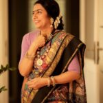 Suhasini Maniratnam Instagram – This saree is a statement piece from @Mayukhafabs . A fusion between pure kancheepuram silk and pen kalamkari work done all over. Our tribute to the weavers of India during this Diwali season. @dheepaprabhu @camerasenthil