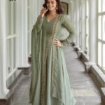 Swathishta Krishnan Instagram - For @she_india (Tamil) 💚 . . . Photography: @stagecraft.photography & @nanda_srinivas HMU: @keerthana_makeupartistry Outfit: @label_afeera Jewelry: @fineshinejewels Location courtesy: @crowneplazachn