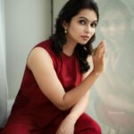 Tanvi Ram Instagram - ♥️ Photography - @athul_krishna________ Costume - @korvaiindia MUA - @jo_makeup_artist Styling - @keepitstylish_by_ammu #red #tanviram #instagood #instagram #instafashion #instadaily #happy