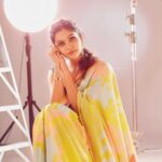 Tanvi Ram Instagram - I am all about the yellow today💛 Photographer - @arun_payyadimeethal Stylist - @amritha_lakshmi___ Saree : @saltstudio Blouse : @corbonbespoke Jewellery :@dehab_bridals