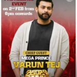 Teja Sajja Instagram - #GhaniForZombieReddy 🥊🧟‍♂️ 'MEGA Prince' @varunkonidela7 is the Chief Guest For #ZombieReddy Pre-Release Event! 🥊🔥 📝: 2nd February From 6PM Onwards!🧟‍♂️ @PrasanthVarma @appletreeoffl @adityamusic @shreyasmedia @HaashtagMedia #ZombieReddyOnFeb5th