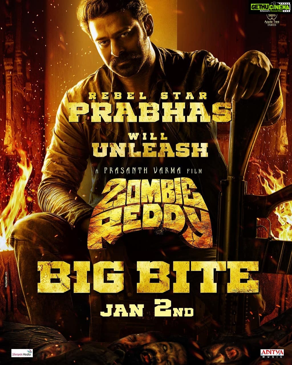 Teja Sajja Instagram - #RebelStar #Prabhas anna will be unleashing the #ZombieReddy #BigBite on January 2nd, 2021.🙂 Stay glued for more details. #RebelStarPrabhas @actorprabhas #ZombieReddyTrailer @prasanthvarmaofficial @markkrobin @AppleTreeOffl @ursvamsishekar @HaashtagMedia