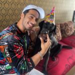 Thakur Anoop Singh Instagram - Today also happens to be my little baby Shadows First Birthday in this world!!!! Had to make it special for my boy with his fav gluten free chocolate brownie cake!!! Check out the last video to know how difficult it is to get pictures with him 😄
