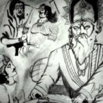Thakur Anoop Singh Instagram - Lo Aaj thoda free time main Ek Aur sketch banaa diya! Battle of Mahabharat (Duryodhans death) narrated by sanjaya to Dritrarashtra while Gandhari mourns!