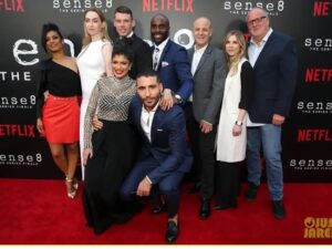 Tina Desai Instagram - ❤️❤️❤️❤️❤️ #Sense8 #finale #netflix #redcarpet #premiere #losangeles
Makeup: @brandyallen Hair: @tymwallacehair Outfit: @perniaspopupshop @sanyajain 
Thanks team! I loved the look!!!